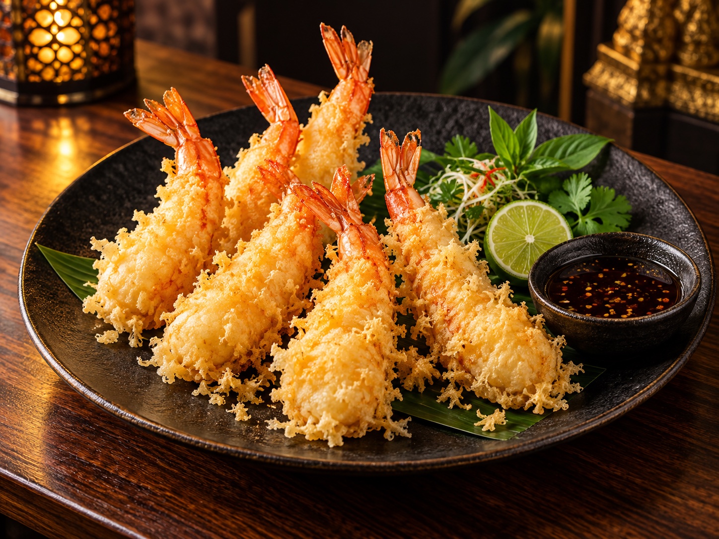 Crevettes en tempura croustillantes